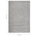 vidaXL Tapis shaggy antidérapant Gris clair 140x200 cm