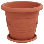 vidaXL Pots de plantes 24 Pièces Rouge brique Ø 26 x 21.5 cm Plastique
