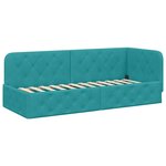 vidaXL Cadre de lit d'angle Turquoise 80 x 200 cm Velours