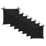 vidaXL Chaises à manger d'extérieur et coussins lot de 8 Acacia massif