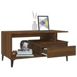 vidaXL Table basse Chêne marron 90x49x45 cm Bois d'ingénierie