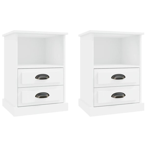 vidaXL Tables de chevet 2 Pièces blanc 43x36x60 cm
