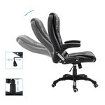 Chaise fauteuil siège de bureau informatique étude similicuir noir 02_0024044