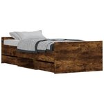 vidaXL Cadre de lit tête de lit et pied de lit chêne fumé 100x200 cm