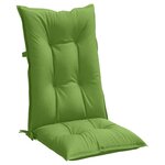 vidaXL Coussins de chaise à dossier haut lot de 4 vert mélangé tissu
