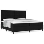 vidaXL Lit à ressorts box avec matelas noir 200x200 cm en tissu