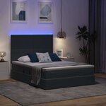 vidaXL Lit avec rangement et LED Gris foncé 140 x 190 cm Velours
