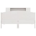 vidaXL Lit bibliothèque sans matelas blanc 135x190 cm bois pin massif