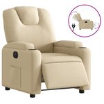 vidaXL Fauteuil inclinable électrique Crème Tissu
