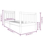 vidaXL Cadre de lit Blanc Bois massif 90x200 cm