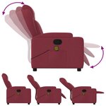 vidaXL Fauteuil de massage inclinable Rouge bordeaux Tissu