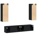 Ensemble de meubles TV vidaXL 4 pièces mural chêne noir en bois