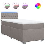 vidaXL Sommier à lattes de lit avec matelas Taupe 80x200 cm Tissu