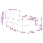 vidaXL Lit avec rangement et matelas Gris foncé 90 x 200 cm