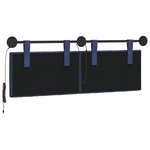 vidaXL Tête de lit suspendue Avec lumière LED Bleu police Velours