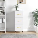 vidaXL Buffet Blanc brillant 34 5x34x90 cm Bois d'ingénierie