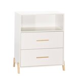 Commode blanche 2 portes et 1 niche