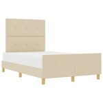 vidaXL Cadre de lit avec tête de lit Crème 120 x 200 cm tissu