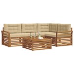 vidaXL Ensemble de canapés d'extérieur 5 Pièces Naturel et Beige