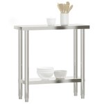 vidaXL Table de travail de cuisine 82 5x30x85 cm acier inoxydable