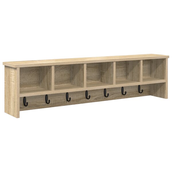 vidaXL Porte-manteau mural avec étagère Montage mural avec stockage Chêne sonoma 100 x 16 x 26 cm