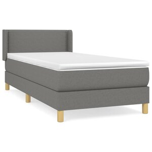 vidaXL Sommier à lattes de lit et matelas Gris foncé 90x190 cm Tissu