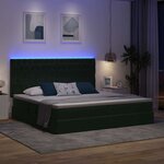 vidaXL Lit de rangement LED avec matelas Vert foncé 200 x 200 cm