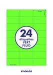 20 planches a4 - 24 étiquettes 70 mm x 37 mm autocollantes fluo vert par planche pour tous types imprimantes - jet d'encre/laser/photocopieuse fba amazon