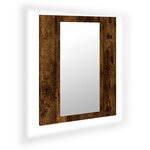 vidaXL Armoire à miroir LED de salle de bain chêne fumé 40x12x45 cm