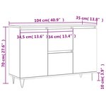 vidaXL Buffet blanc 104x35x70 cm bois d'ingénierie