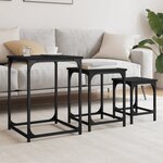 vidaXL Tables basses gigognes 3 Pièces noir bois d'ingénierie