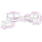 vidaXL Ensemble de canapés 3 Pièces avec coussins Taupe Tissu