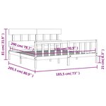 vidaXL Cadre de lit avec tête de lit blanc Super King Size bois massif