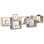 vidaXL Étagère cube murale 5 compartiments chêne sonoma