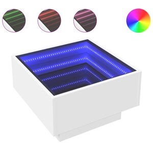 vidaXL Table basse avec LED blanc 50x50x30 cm bois d'ingénierie