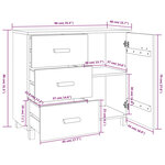 vidaXL Buffet HAMAR Blanc 90x40x80 cm Bois massif de pin