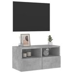 vidaXL Meuble TV mural gris béton 60x30x30 cm bois d'ingénierie