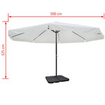 vidaXL Parasol de jardin avec base portable aluminium blanc