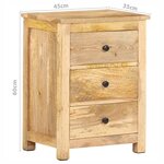 vidaXL Table de chevet 45x35x60 cm Bois de manguier massif