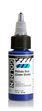 Encre Acrylic High Flow Golden I 30ml Bleu Phthalo transp.