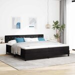 vidaXL Lit à ressorts avec matelas Noir 200 x 200 cm tissu