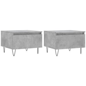 vidaXL Tables basses 2 Pièces gris béton 50x46x35 cm bois d'ingénierie