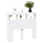 vidaXL Armoire tête de lit avec LED blanc 120x17x102 cm