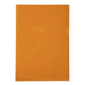 Etui de 100 pochettes Coin PVC Lisse Haute Résistance 13/100e - A4 - Orange EXACOMPTA