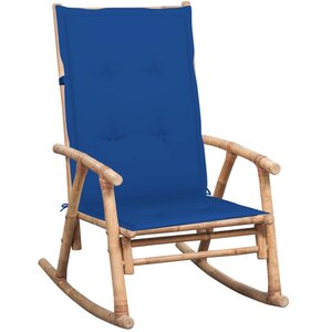 vidaXL Chaise à bascule avec coussin Bambou