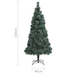 Vidaxl sapin de noël artificiel avec led vert 150 cm pvc et pe