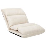 vidaXL Chaise pliable de sol Crème Microfibre