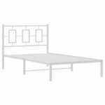 vidaXL Cadre de lit métal avec tête de lit blanc 100x190 cm