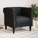 vidaXL Fauteuil Chesterfield noir tissu