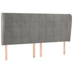 vidaXL Tête de lit avec oreilles Gris clair 183x23x118/128 cm Velours